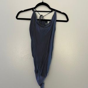 Gray cow neck tank bodysuit